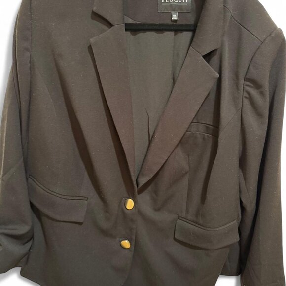 Classic Black Eloquii Blazer w/Gold Buttons Jacket Sz 22P - EUC - Picture 1 of 4